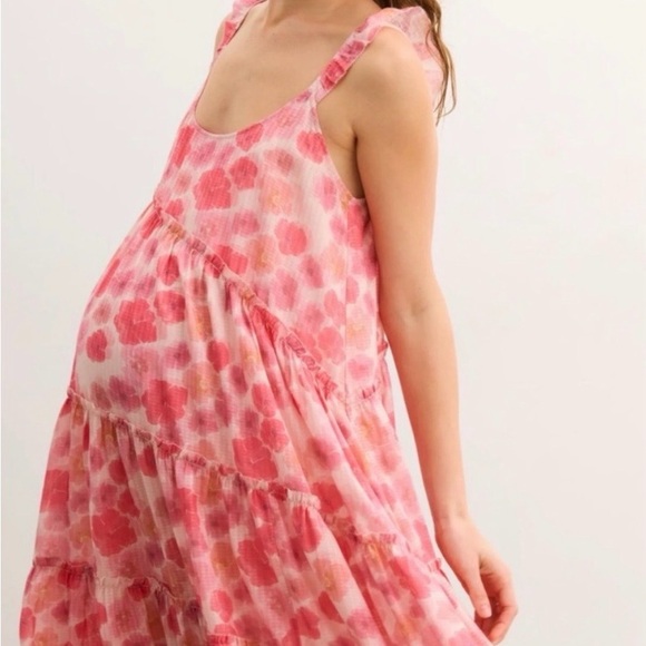 Hatch Anselmi Floral Pink Midi Dress Maternity - S - Picture 3 of 7
